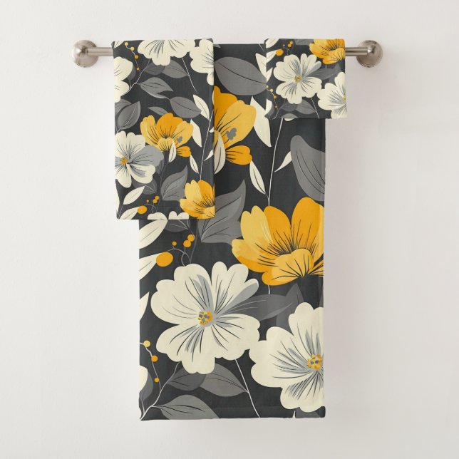 Conjunto De Toalhas Floral Moderno  (Insitu)