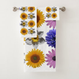 Conjunto De Toalhas Floral multicoloração alegre