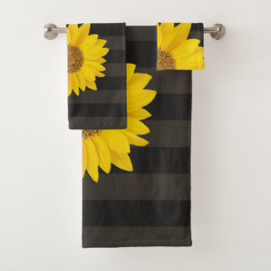 Conjunto De Toalhas Floral Personalizado de Girassol Amarelo