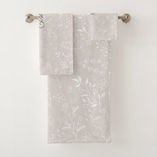 Conjunto De Toalhas Floral Personalizado Elegante