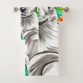 Conjunto De Toalhas Floral Puppy Art