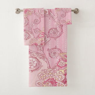 Conjunto De Toalhas floral rosa