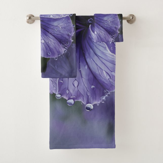 Conjunto De Toalhas Floral Roxo Elegante (Insitu)