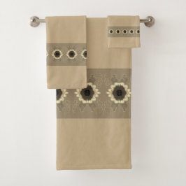 Conjunto De Toalhas Floral Trimado Padrão