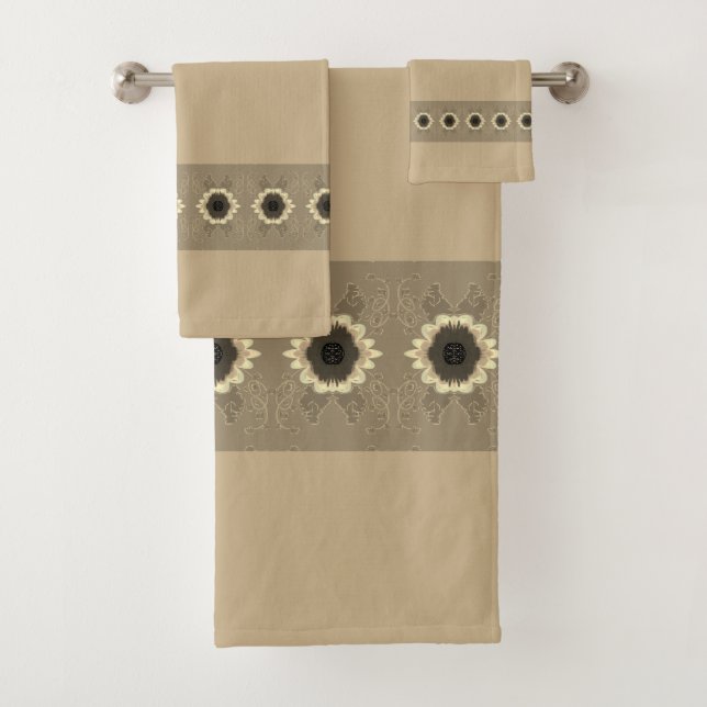 Conjunto De Toalhas Floral Trimado Padrão (Insitu)