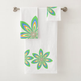 Conjunto De Toalhas Floral Verde Primavera