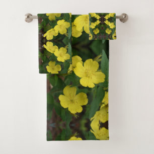 Conjunto De Toalhas Flores Abstratas de Primavera Amarela