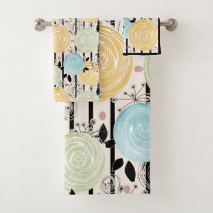 Conjunto De Toalhas Flores abstrato