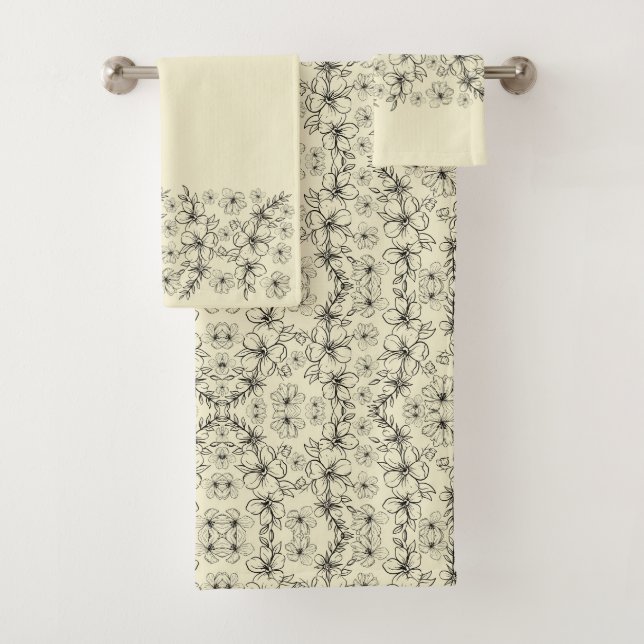 CONJUNTO DE TOALHAS FLÔRES AMARELAS CLARO ESCURAS (Insitu)