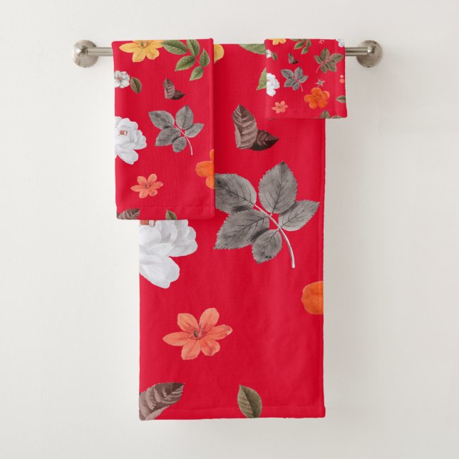 Conjunto De Toalhas Flores Amarelas e Rosas Brancas 13 (Insitu)