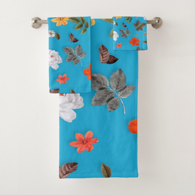 Conjunto De Toalhas Flores Amarelas e Rosas Brancas 24 (Insitu)