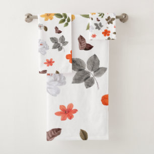 Conjunto De Toalhas Flores Amarelas e Rosas Brancas 7