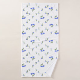 Conjunto De Toalhas Flores azuis