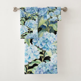Conjunto De Toalhas Flores azuis do Hydrangea
