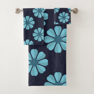 Conjunto De Toalhas Flores azuis Torre Escura