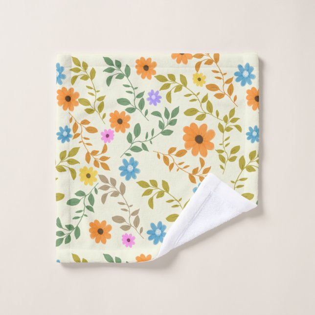 Conjunto De Toalhas Flores bonito, algodão (Pano de lavar)