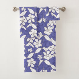 Conjunto De Toalhas Flores Brancas