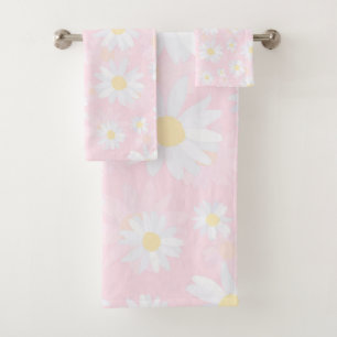 Conjunto De Toalhas Flores Brancas Clássicas Flores Botânicas Rosa d