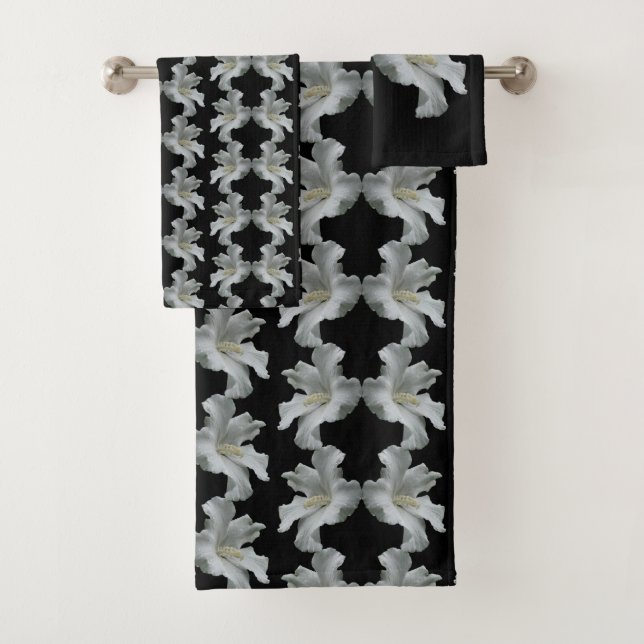 Conjunto De Toalhas Flores Brancas de Hibisco (Insitu)