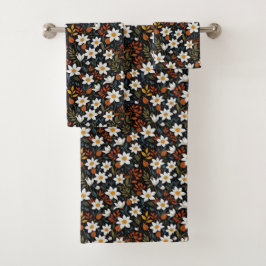 Conjunto De Toalhas Flores Brancas para Outono
