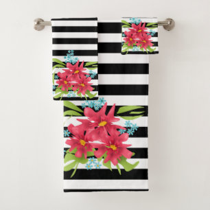 Conjunto De Toalhas Flores cor-de-rosa sem costura, de cor branca flor