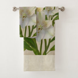 Conjunto De Toalhas Flores de Alesteria Branca