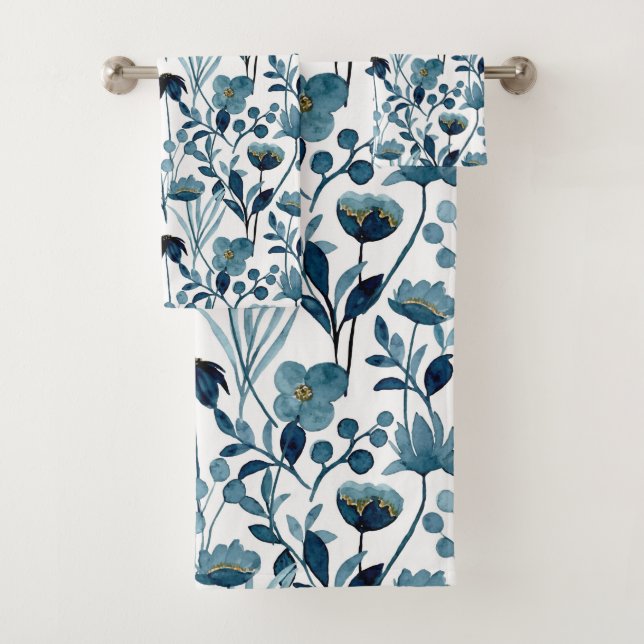Conjunto De Toalhas Flores de Aquarela (Insitu)