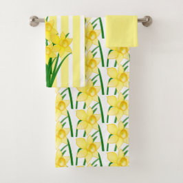 Conjunto De Toalhas Flores de Daffodils Amarelas primavera