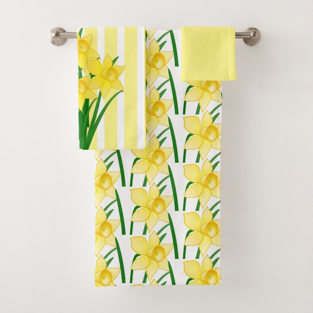 Conjunto De Toalhas Flores de Daffodils Amarelas primavera (Insitu)