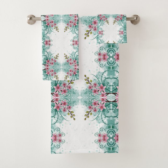 Conjunto De Toalhas Flores de Estilos Clássicos (Insitu)