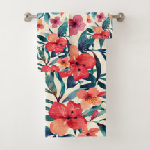 Flores de hibisco de aquarela