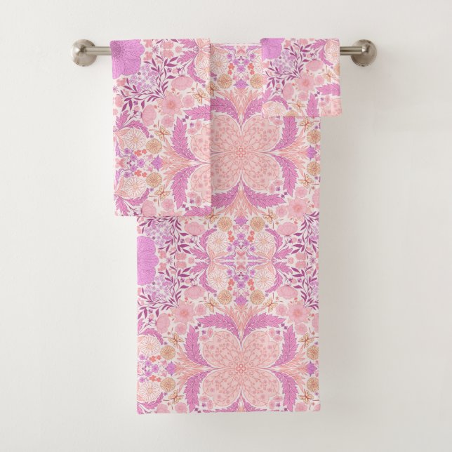 Conjunto De Toalhas Flores de jardim retrorreflectores a rosa (Insitu)