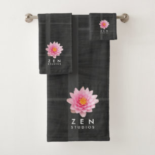 Conjunto De Toalhas Flores de Lotus Rosa Flutuantes Elegantes