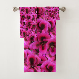 Conjunto De Toalhas Flores de Magenta Geranium,