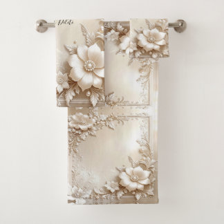 Conjunto de Toalhas Flores de Marfim