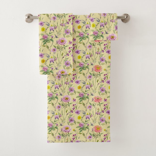 Conjunto De Toalhas Flores de primavera (Insitu)