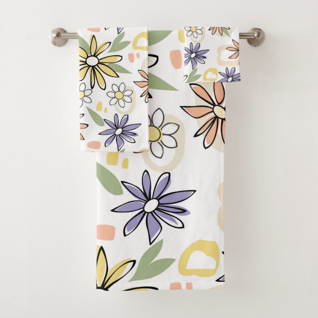 Conjunto De Toalhas Flores de Verão  (Insitu)