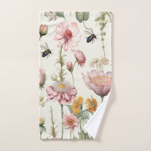 Conjunto De Toalhas Flores de Verão Abelhas de Maçã