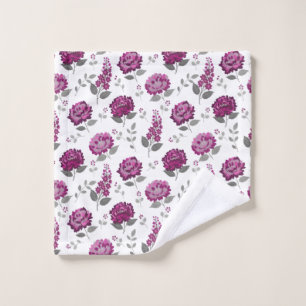 Conjunto De Toalhas Flores Deep Mauve banho decorativo moderno banheir