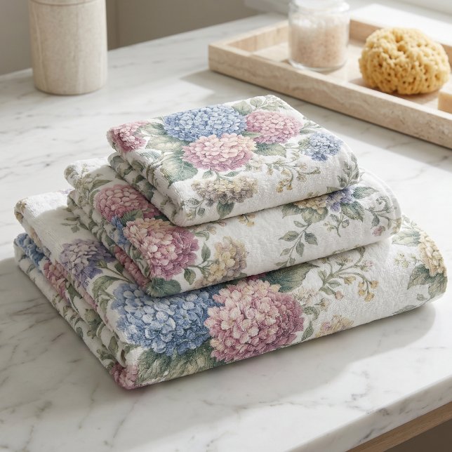 Conjunto De Toalhas Flores Delicadas de Hortênsia (Criador carregado)