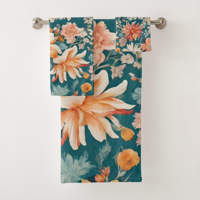 Conjunto De Toalhas Flores Delicadas Incríveis (Insitu)