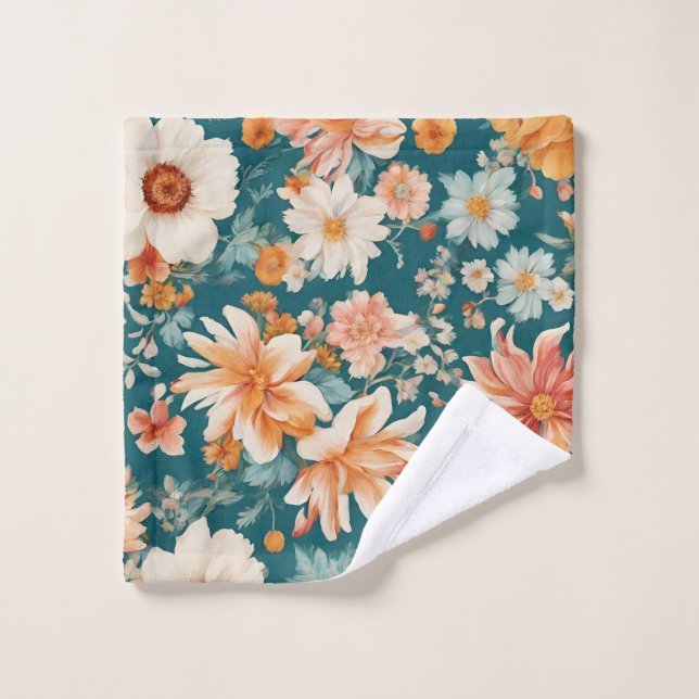 Conjunto De Toalhas Flores Delicadas Incríveis (Pano de lavar)