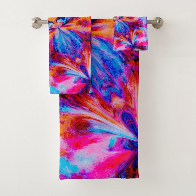 Conjunto De Toalhas Flores e borboletas na Abstrato (Insitu)