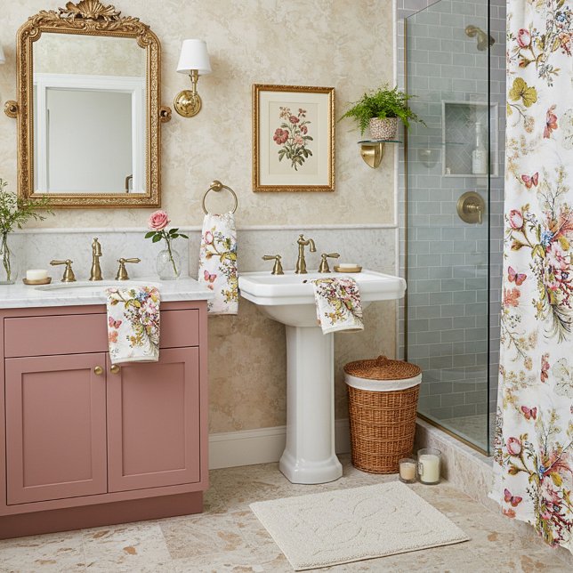 Conjunto De Toalhas Flores e borboletas vivas (Criador carregado)