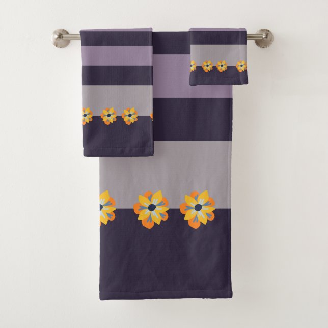 Conjunto De Toalhas Flores e listras (Insitu)