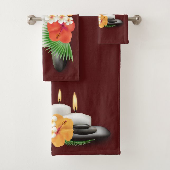 Conjunto De Toalhas Flores E Velas Spa De Torres Spa (Insitu)