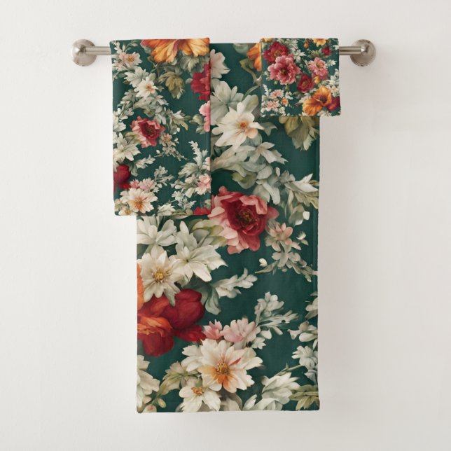 Conjunto De Toalhas Flores italianas refinadas e deliciosas com vegeta (Insitu)