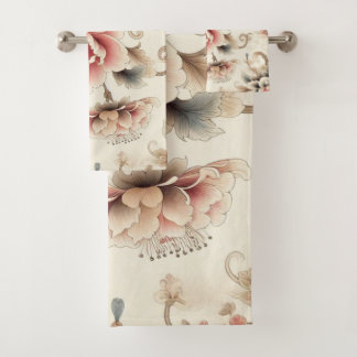 Conjunto De Toalhas Flores Jardim 4 Torres Banheiras
