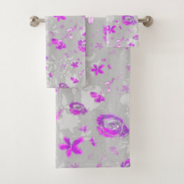 Conjunto De Toalhas Flores Lavadas Leves