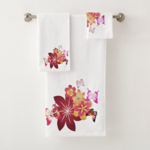 Conjunto De Toalhas Flores nas Borboletas